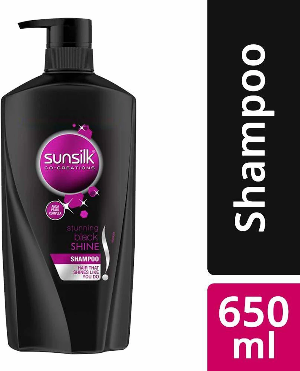 SUNSILK Stunning Black Shine Shampoo (650 ml)