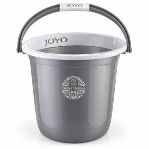 Round Printed Plastic Bucket Grey